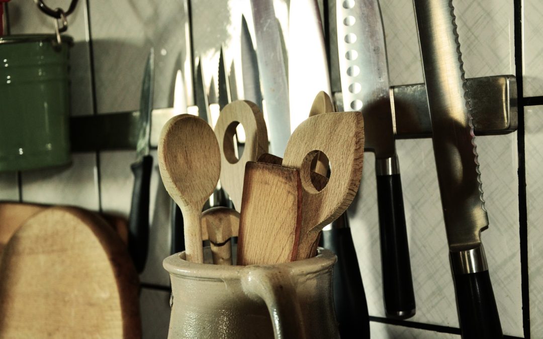 Wooden Spoons and Knives in the Kitchen